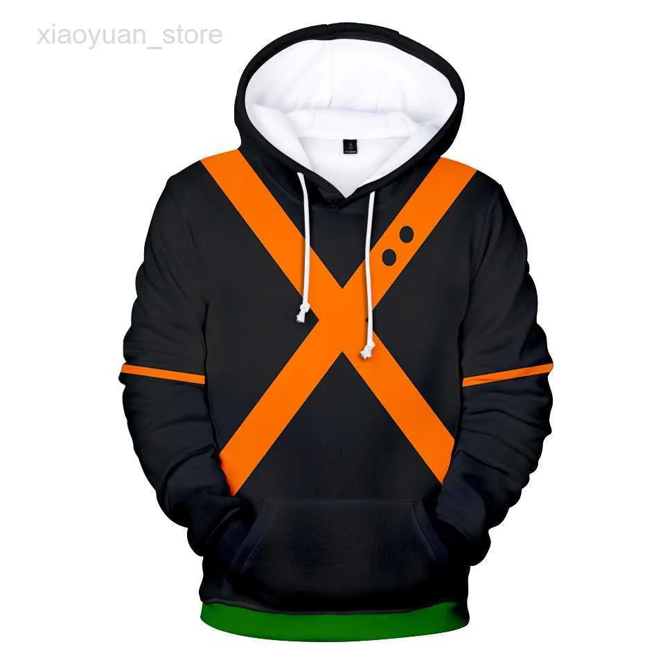 Huvtröjor herr Mode My Hero Academia Bakugou Katsuki 3D-tryckta hoodies Casual Huvtröja Skoluniformer HKD230704