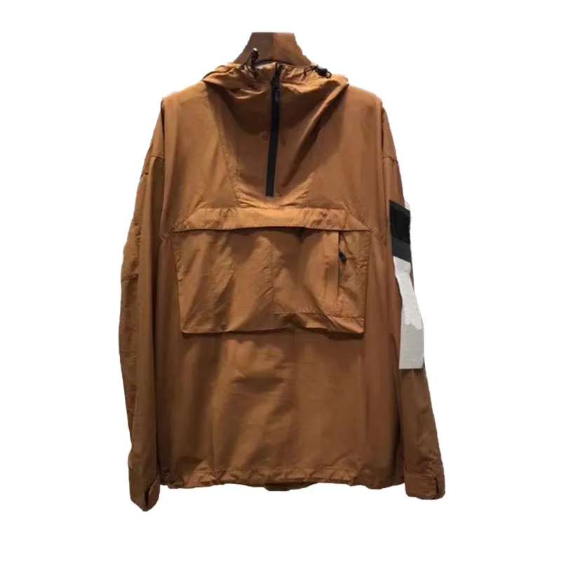 Topstoney Spring and Autumn Men 's Coat Semi-Zipper Open Hoodie Fashion Function Outdoor Anti-Jacket.