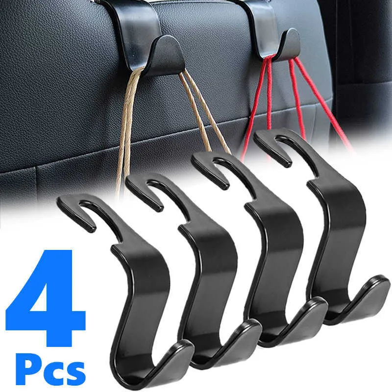 4 Pack Car Hooks For Front Seat Headrest Organizer Auto Fastener