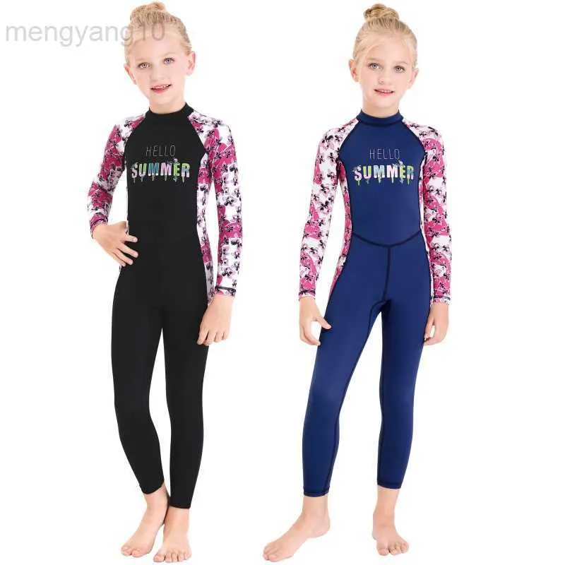 Mutesuits Dysuits Hot Kids Girls Boys Abito da immersione in neoprene muta per bambini per mantenere caldi maniche lunghe con maniche lunghe UV Swimwear 2020 HKD230704