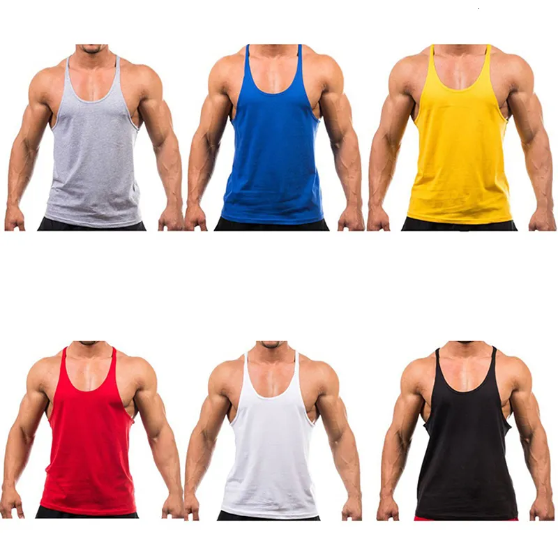 Mannen Tank Tops 2023 Stijl Jogger Gym Singlet Training Bodybuilding Top Vest Shirt Mouwloos Fitness Katoen Voor Mannen Groothandel 230704