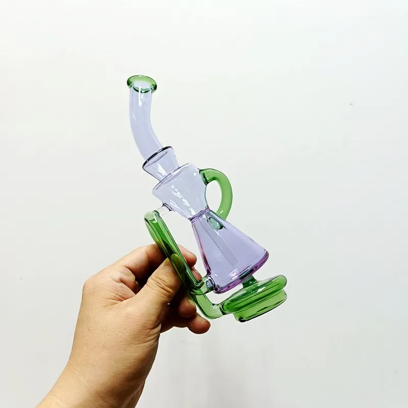 Mini Paarse Glazen Water Bong Waterpijpen Unieke Waterpijp Oil Dab Rig voor het roken van Shisha