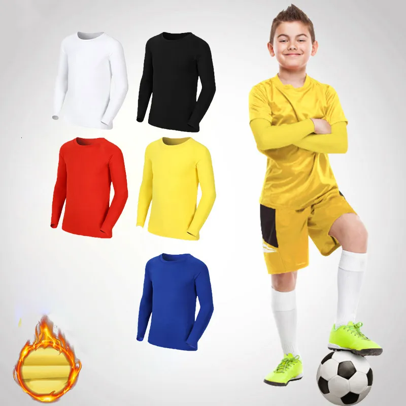 T-shirts Enfants Enfants Garçon Fille Compression Running Long T Shirt Fitness Sport Basketball Football Gym Sportswear Thermique Football Vêtements 230703