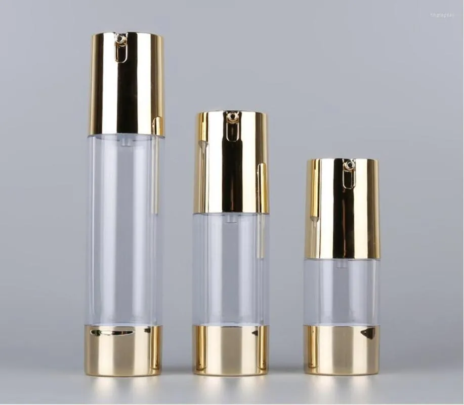 Storage Bottles 15ml30ml50ml Airless Bottle Gold Vacuum Pump Lotion Emulsion Essence Moisture Gel Serum Toner Skin Care Cosmetic Container