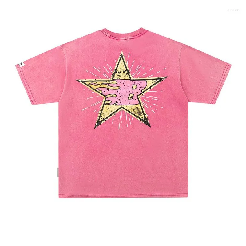 Men's T Shirts Star Graphic Oversized Mens Shirt Vintage Harajuku Y2K T-shirt Summer Loose Casual Cotton Tee Streetwear