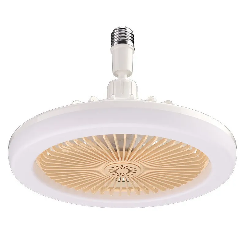 Plafonnier LED 25 cm avec ventilateur, E27 30 W, 3 vitesses de vent, kit d'éclairage de ventilateur de plafond intérieur pour chambre à coucher, salon, cuisine, blanc