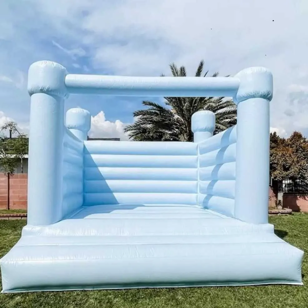 3x3m 10x10ft フル PVC インフレータブルウェディングバウンサー ホワイト バウンスハウス 誕生日パーティー ジャンパー 弾む城-20 スタイル