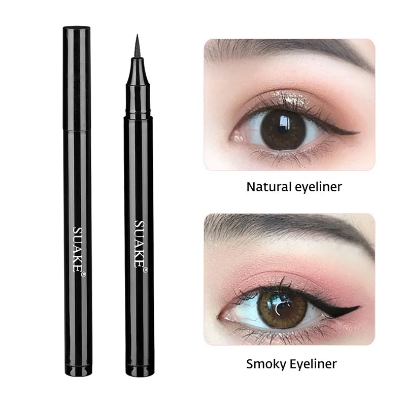 Göz Shadowliner Kombinasyon Su geçirmez Hızlı Kuru Sıvı Eyeliner Ter Geçirmez Anti-Yağ Anti-Yağlı Koşullu Uzun Kalıcı Siyah Kalem Güzellik Gözleri Makyaj Aracı 230703