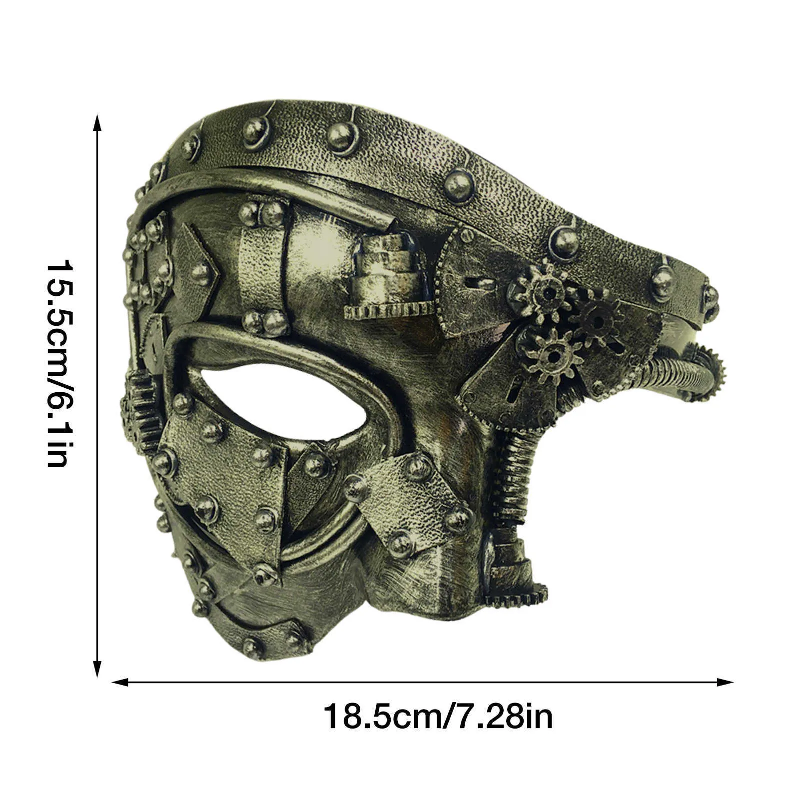 Mechanical Gear Steampunk Phantom Masquerade Cosplay Mask Half Face Costume Halloween Christmas Party Props Adult Anime Masque L230704