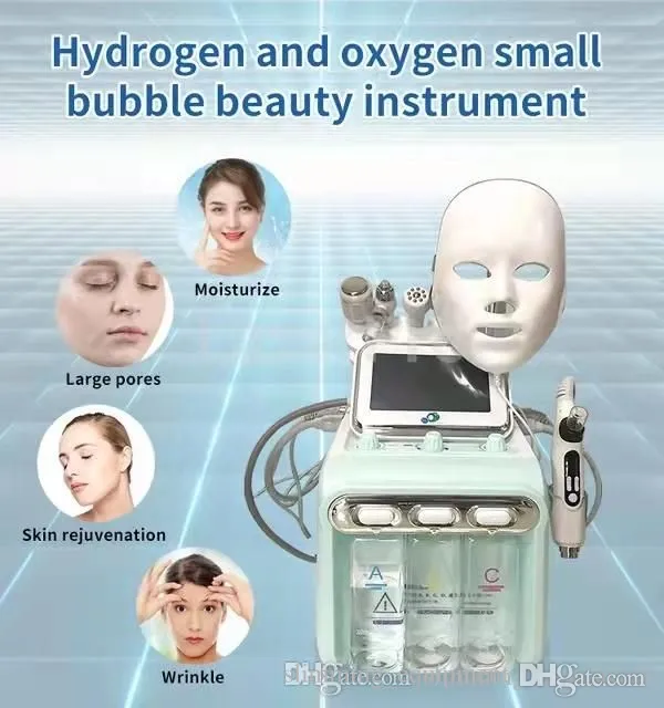 8 en 1 H2O2 Hydro Dermabrasion Aqua Peel Clean Skin Care Lumière LED RF Vide Lifting du visage Eau Oxygen Jet Peel Machine Microdermabrasion