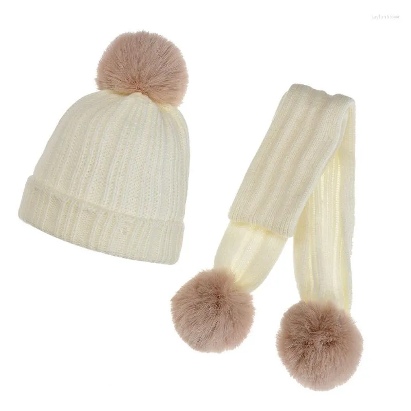 Scarves Knitted Children's Hat And Scarf Set Winter Ensemble Femme Hiver Women