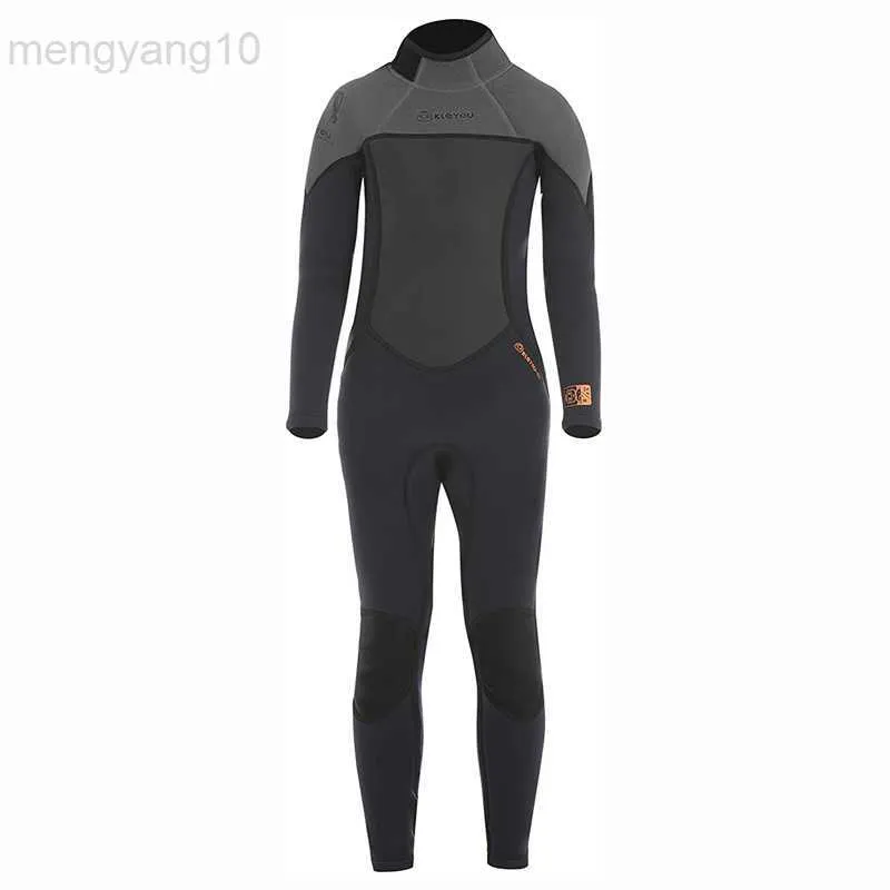 Wetsuits Drysuits 2.5MM Neoprene Wetsuit For Kids Thermal Full Swimsuit Youth Surf Scuba Diving Suit Underwater Freediving Set Thick Beach Wear HKD230704