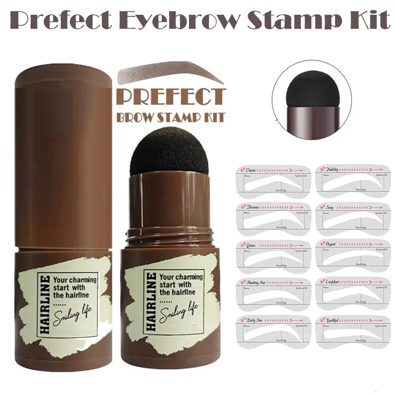 Eyebrow Enhancers Brow Stamp Shaping Kit Eyebrow Stamp Waterproof Long Stick Shape Stamp Brow Lasting Natural Contouring Drop 230703