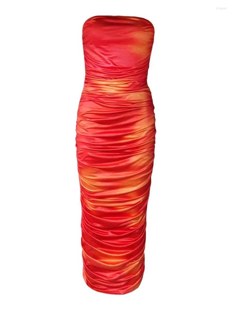 Vestidos casuais elegantes estampados tie-dye colados no corpo para mulheres coquetéis perfeitos e ocasiões especiais sem mangas