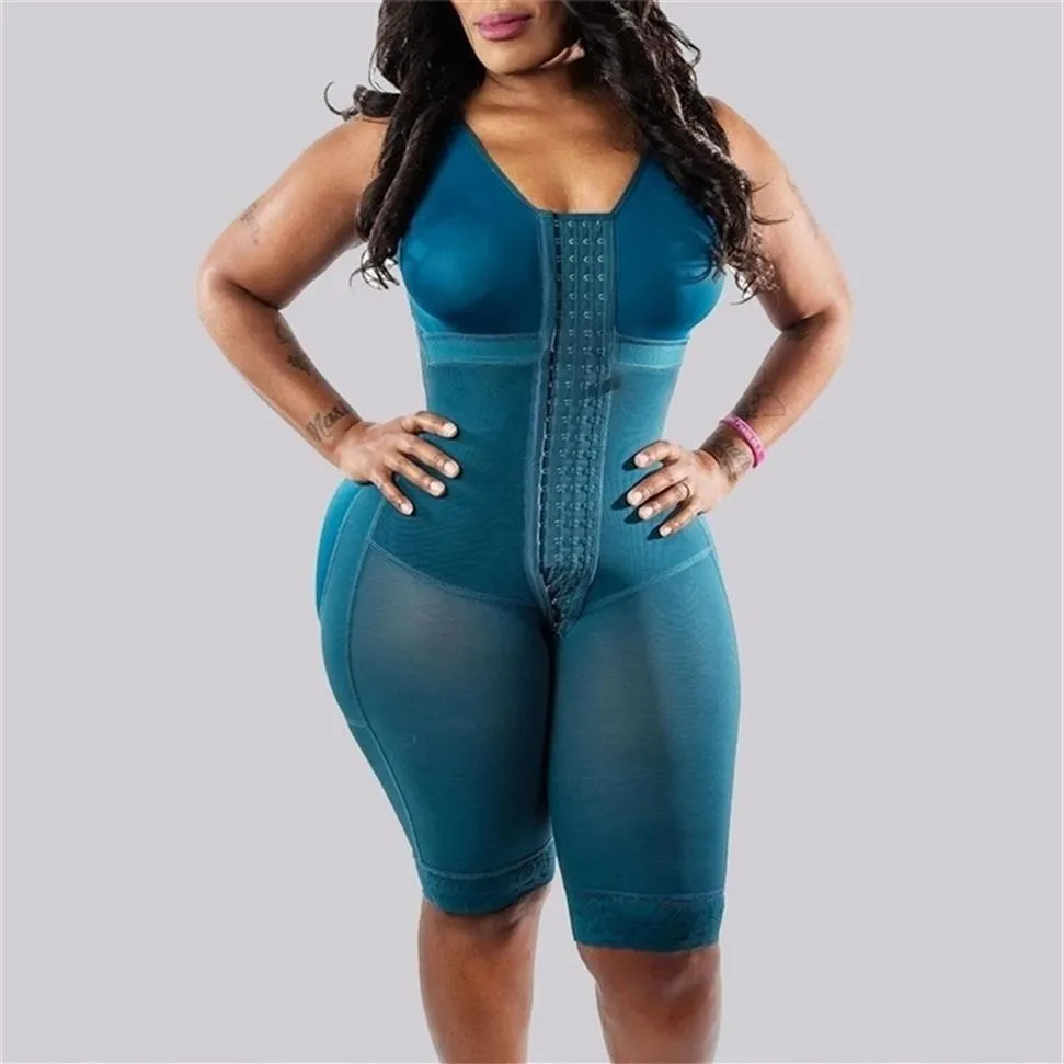 Women Postoperative Shapewear Corset Faja Colombianas Full Body High Compression Bra Waist Trainer Modeling Strap 211229268i