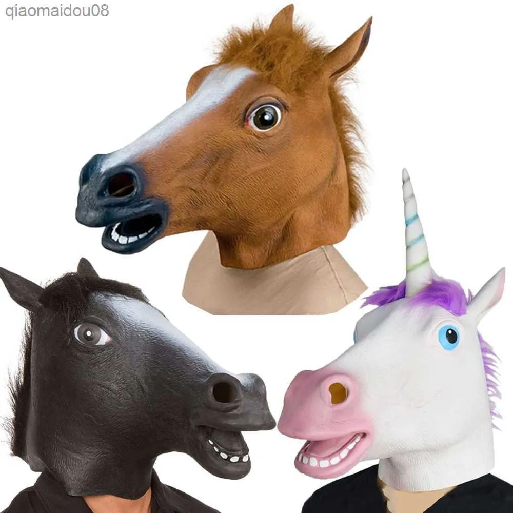 Latex Horse Head Cosplay Costume Set For Halloween, Theater, Prank