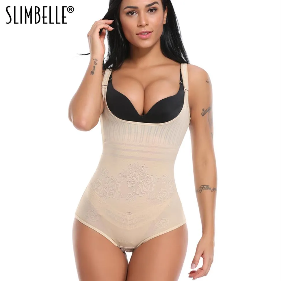 Kvinnor Seamless Fast Control Bantning Bodysuit Shapewea Faja Open Bust Briefer Slimmer Helkroppsformare Smal midja Trainer Korsett Y259v