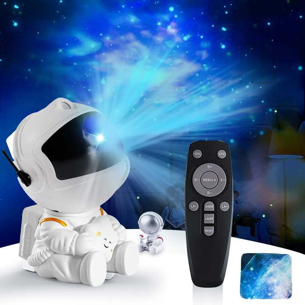 Luzes Star Projector LED Starry Sky Astronaut Porjectors Galaxy Lamp Night Light Home Room Decor HKD230704