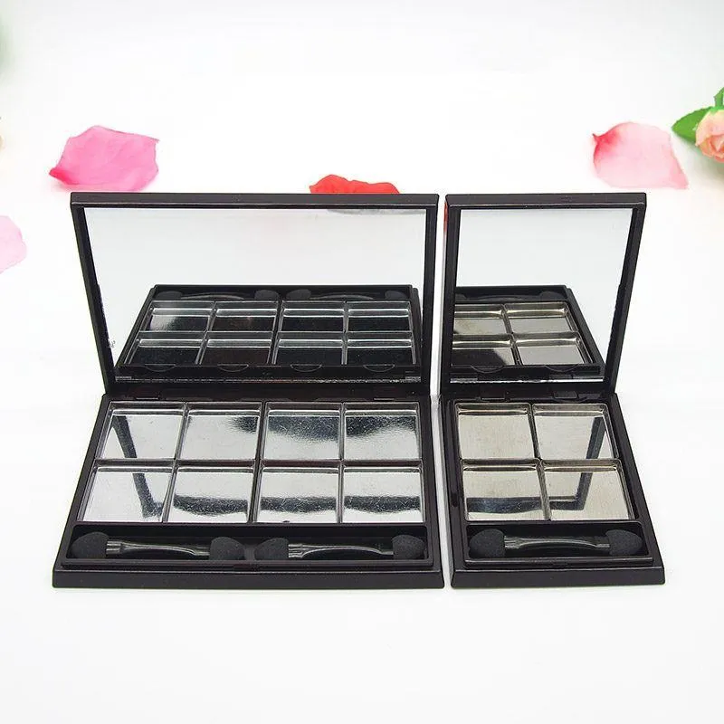 Magnético Vacío Sombra de ojos Corrector Caja Cosméticos Maquillaje Polvo Soporte Paleta de aluminio DIY Sartenes Herramienta Plástico negro F3835 Candl