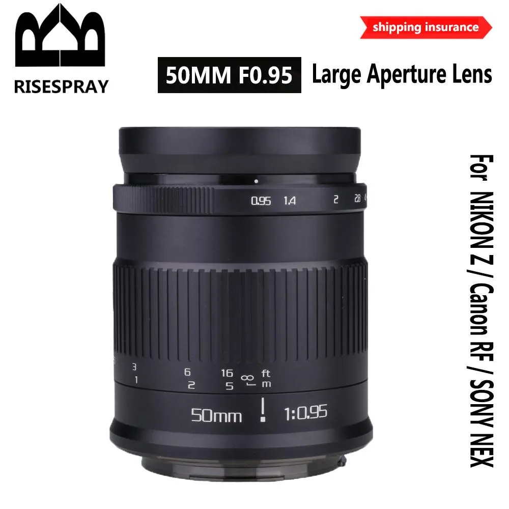 البطاريات Risespray 50mm F0.95 Full Frame Aperture Lens for Sony Alpha 7C/7SIII/9II/7RIV/9/7RIII/7RII/7R/7III/7II/7/7SII/7S/1