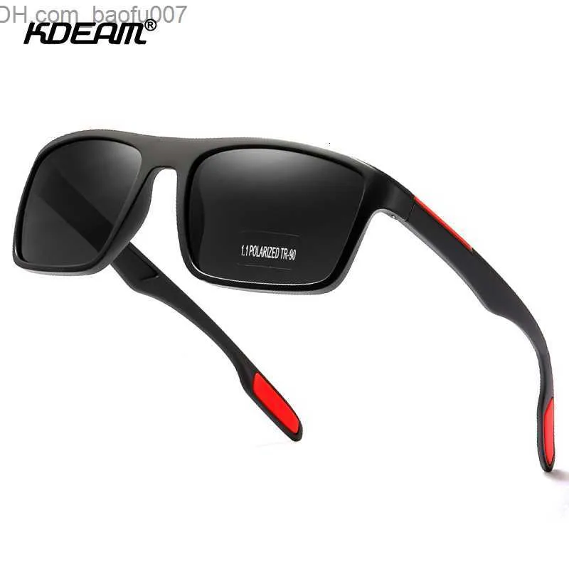 Okulary przeciwsłoneczne Okulary przeciwsłoneczne KDEAM Prostokątne Ultra Lekkie TR90 Mężczyźni Spolaryzowane TAC 11mm Grubość Obiektywu Jazdy Okulary Kobiety Sport Cat3 Z230705