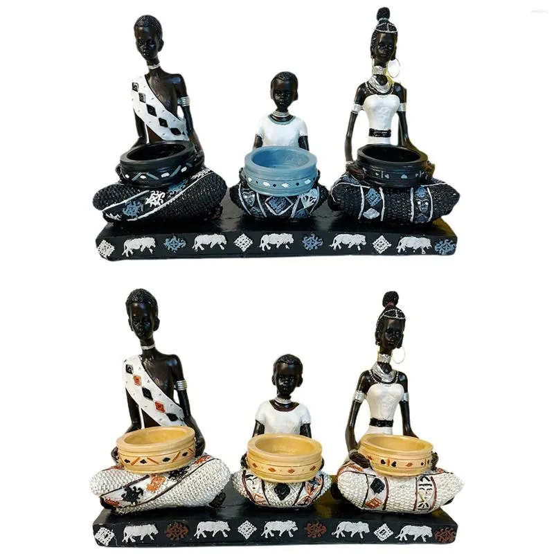 Bougeoirs Photophore Sculptures Artisanat Ornement Famille Africaine Statues Pour