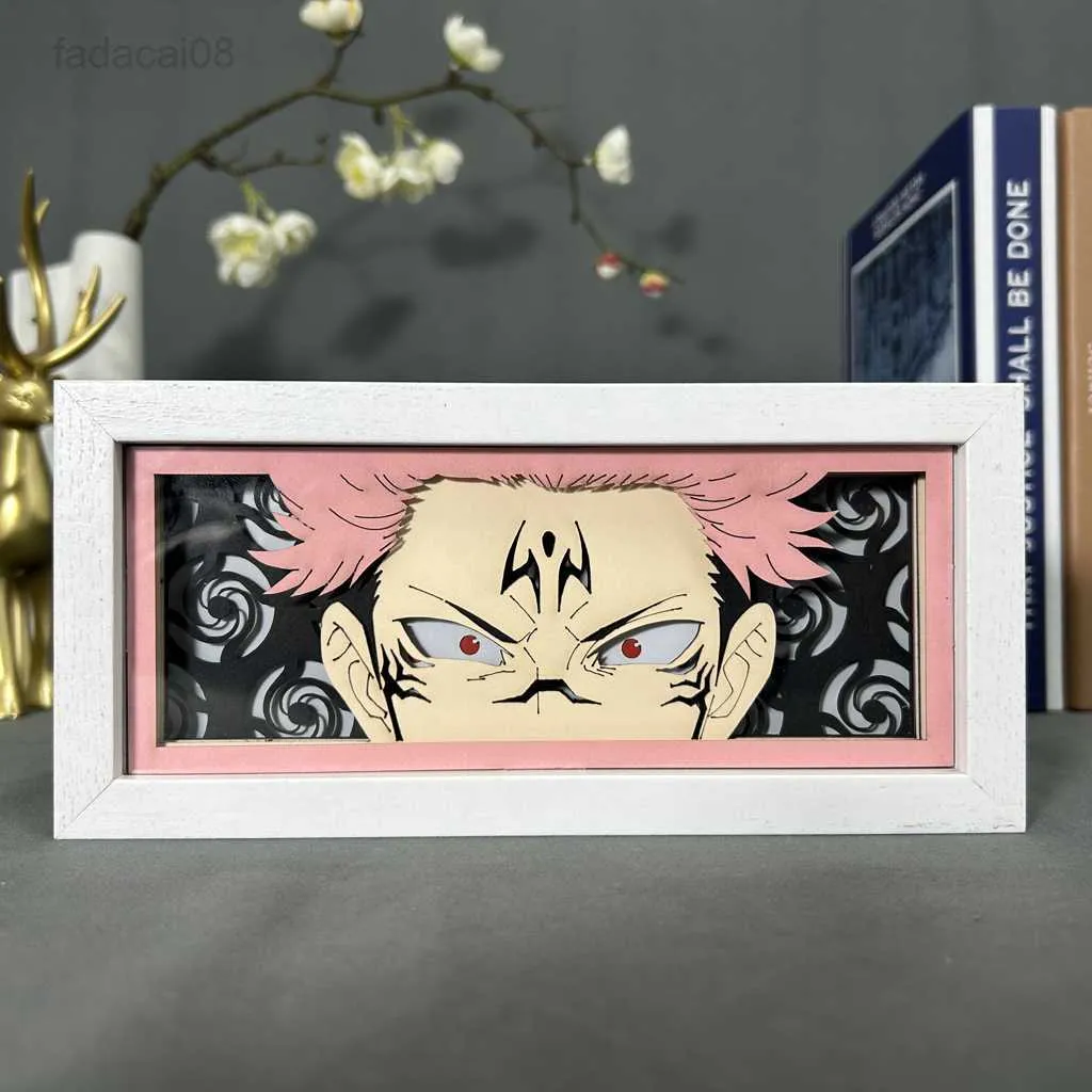 Night Lights Anime Light Box Jujutsu Kaisen Sukuna Yuji Itadori Eye Face  For Room Decor Lightbox Manga 3d Papercut Diy Table Lamp Wood HKD230704  From Fadacai08, $31.17