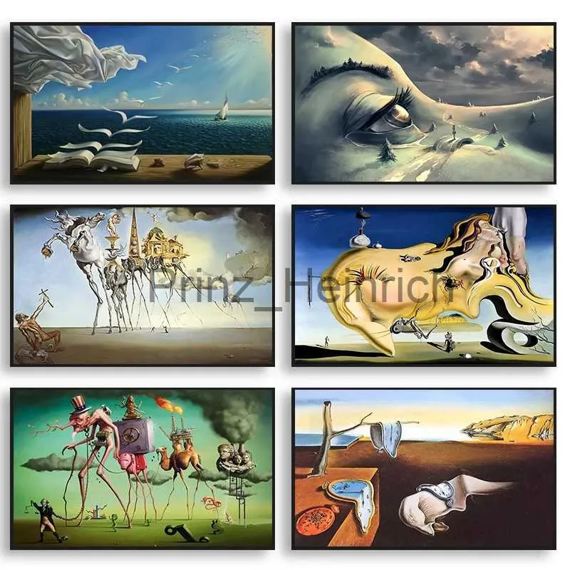 Sfondi Famoso Surrealismo di Salvador Dali Dipinti su tela Poster astratti e stampe Immagini di arte murale per la decorazione del soggiorno J230704