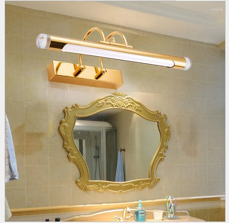 Wall Lamps 41CM/54CM/67CM Bathroom Mirror Lamp Waterproof Retro Golden Cabinet Vanity Lights Led Light