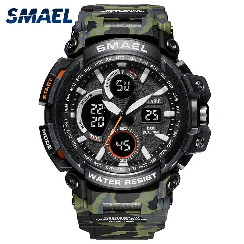 Watches Smael Sport Watches Waterproof Men Watch Digital Watch Military Man Clock Relogio Masculino Erkek Kol Saati 1708b Men Watch