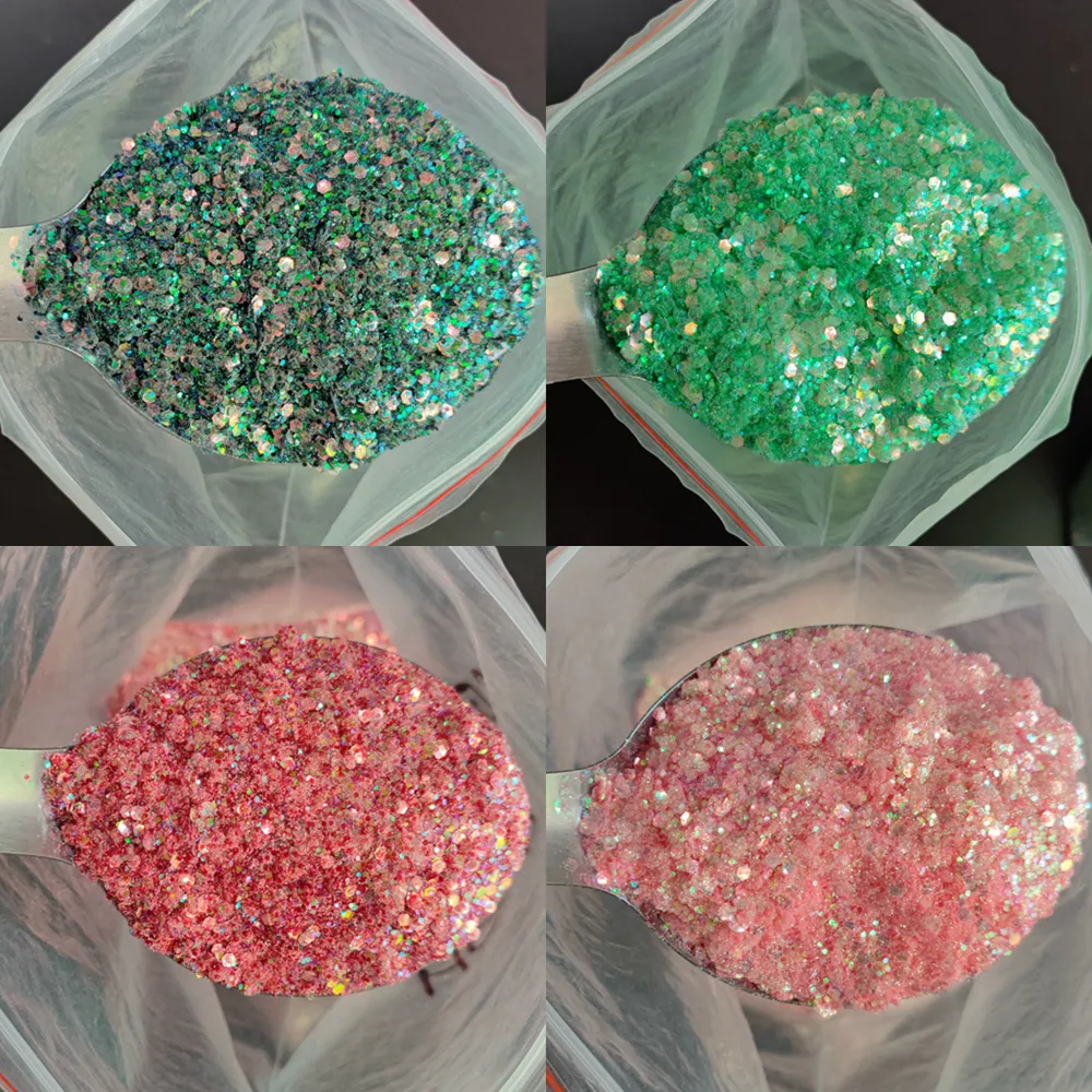 500g Sticker Chameleon Hexagon Holographic Sparkle Nail Stickers 500g Mix Of Sequins ...