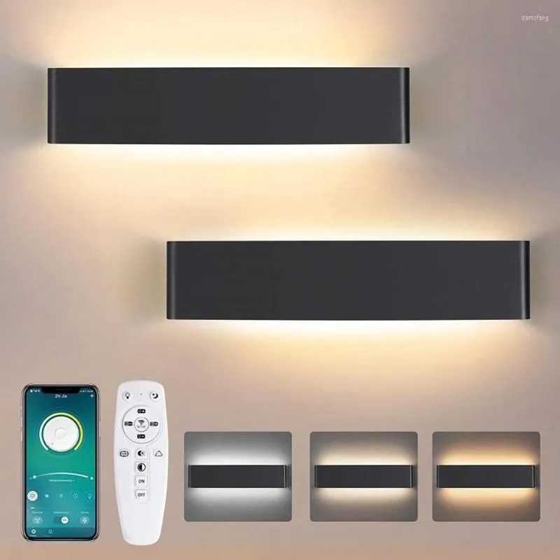 Wall Lamp 2.4G RF Remote Control LED Dimmable Modern Bedroom Beside Light Living Room Stairway Lighting Decoration Fixtures
