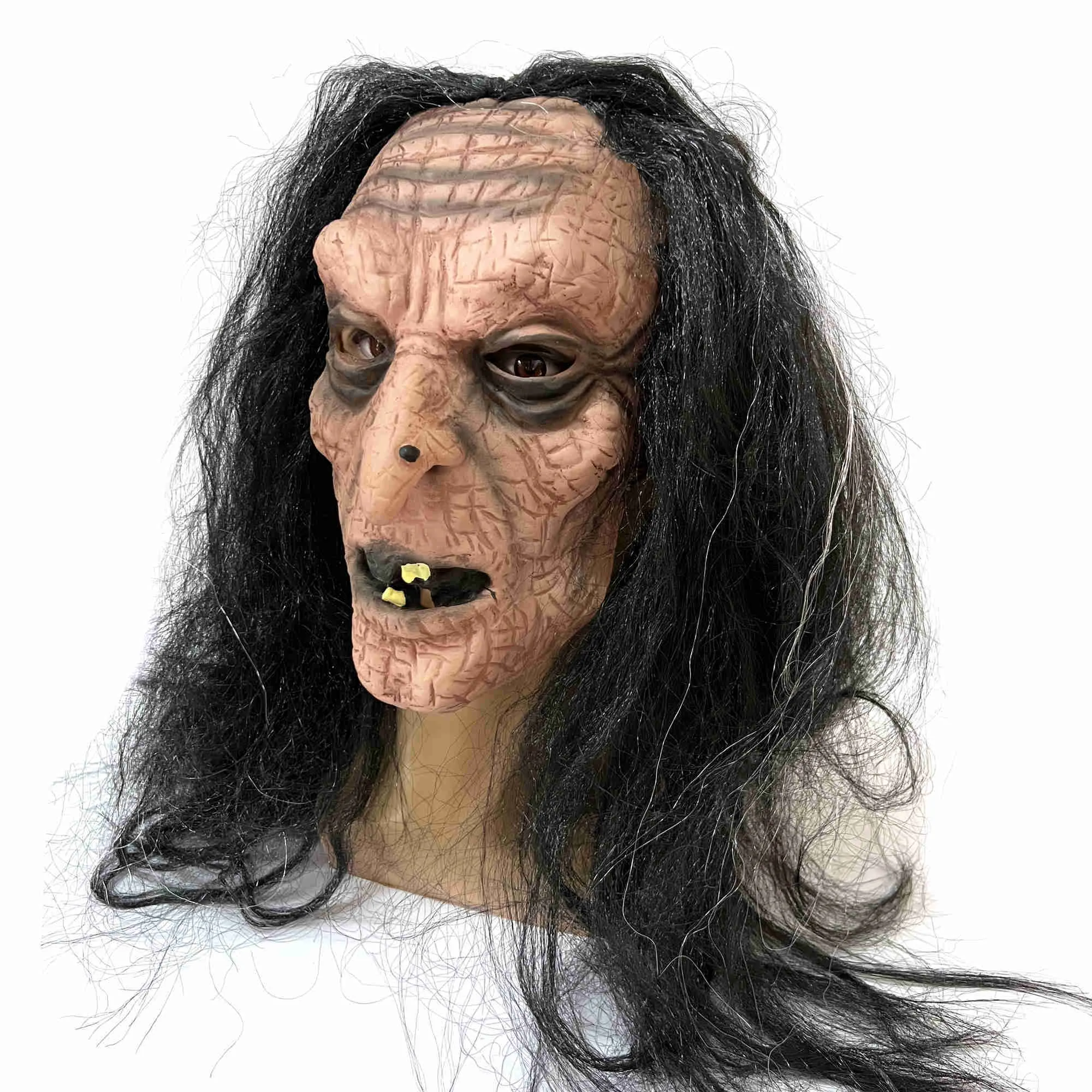 Dropship 1pc, Halloween Horror Witch Mask, Latex Head Mask, Witch