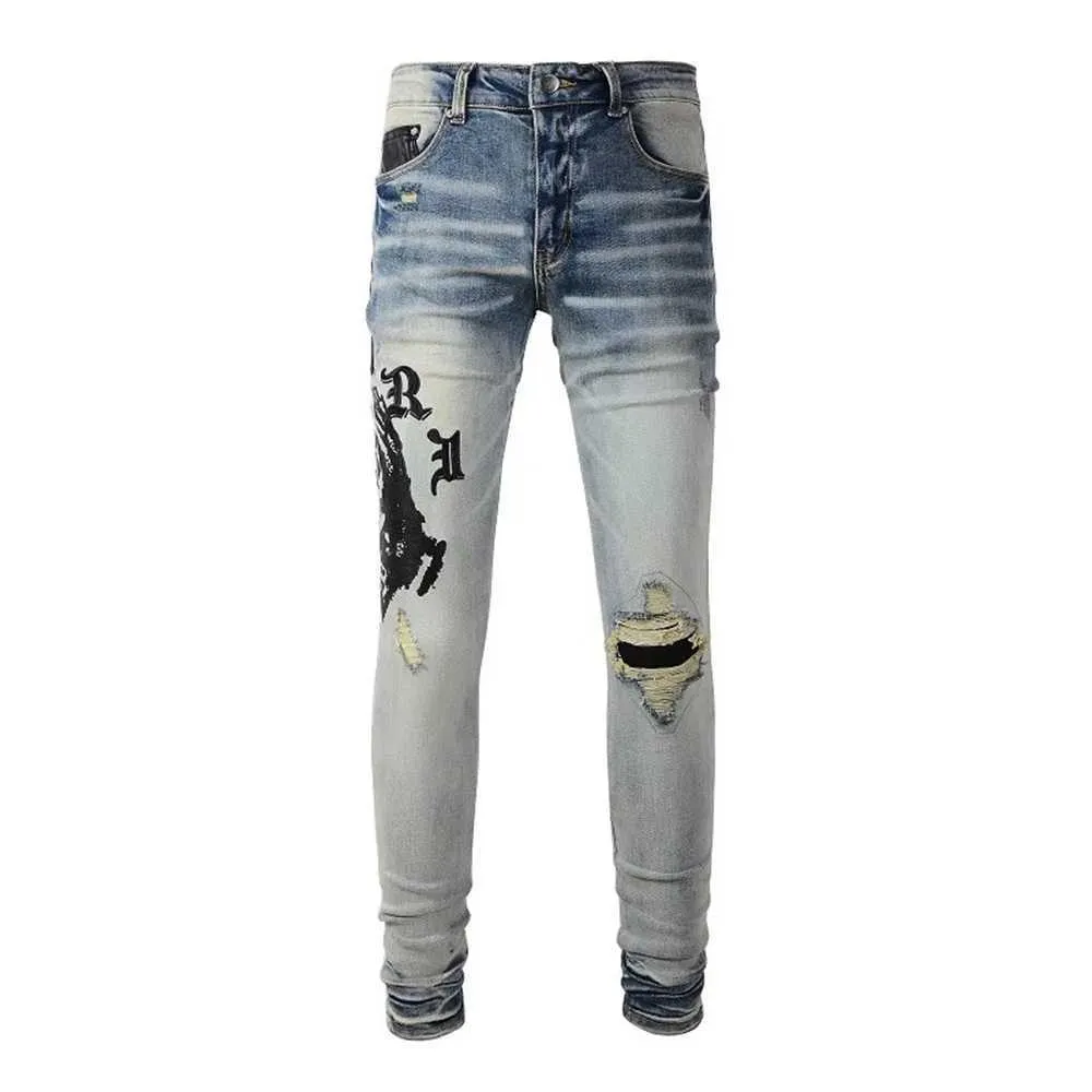 20er Jahre Herren Designer Jeans Distressed Ripped Biker Slim Fit Motorrad Denim für Männer Mode Jean Mans Hosen Pour Hommes #882 Uhmp4cp