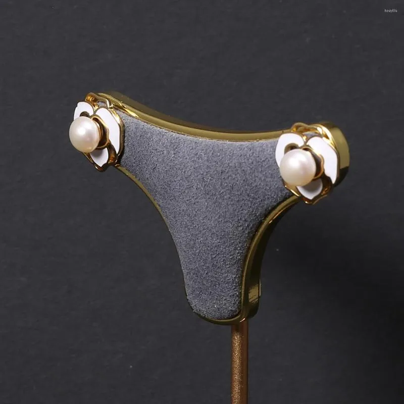 Boucles d'oreilles élégantes naturelles perle d'eau douce camélia bijoux fins cadeau de fête de mariage pour les femmes charmant 13x12mm
