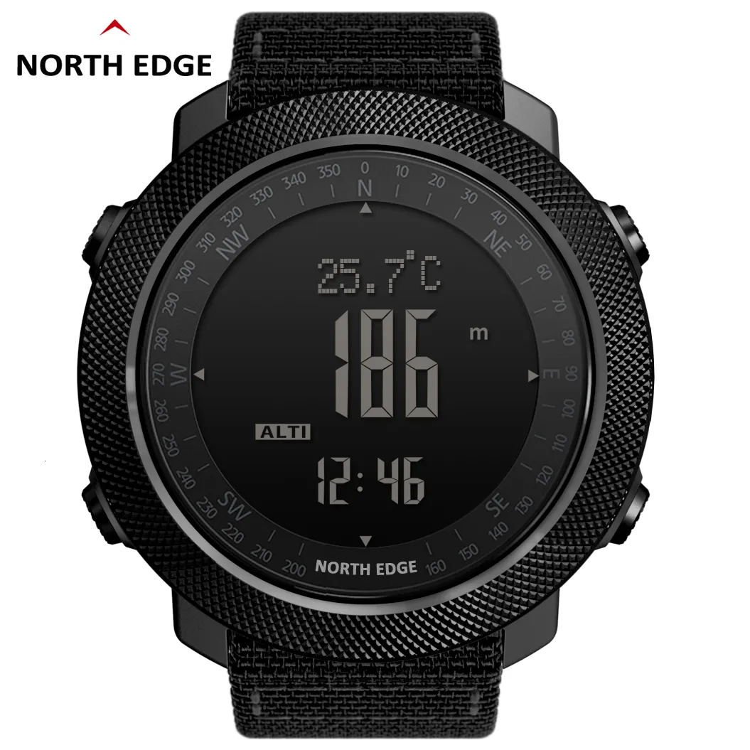 Andra klockor North Edge Herr Sport Vattentät 50M LED Digital Watch Military Compass Altitude Barometer 230703