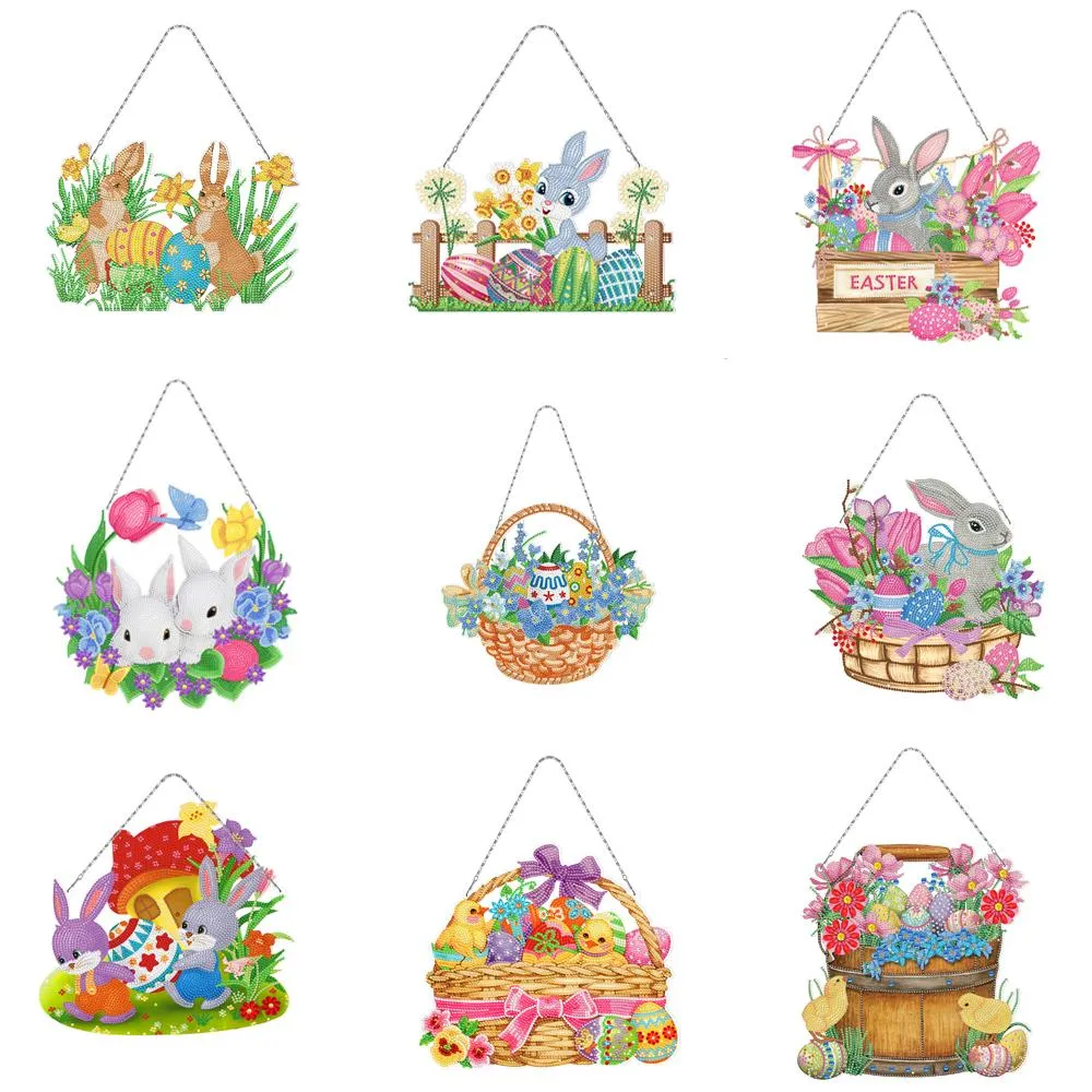 Boxes Diy Easter Diamond Painting Wreath Hanging Pendant Special Shaped Diamond Embroidery Mosaic Art Craft Kit Home Garden Decor Gift