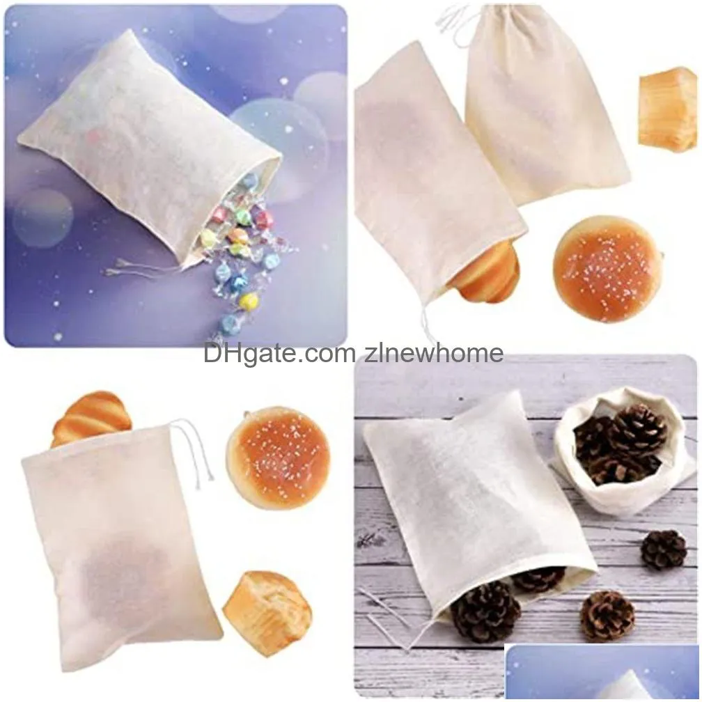 Storage Bags Wholesale Muslin Burlap Bag Dstring Sachet Mtipurpose For Tea Jewelry Party Favors Drop Delivery Home Garden Ho Dhao6