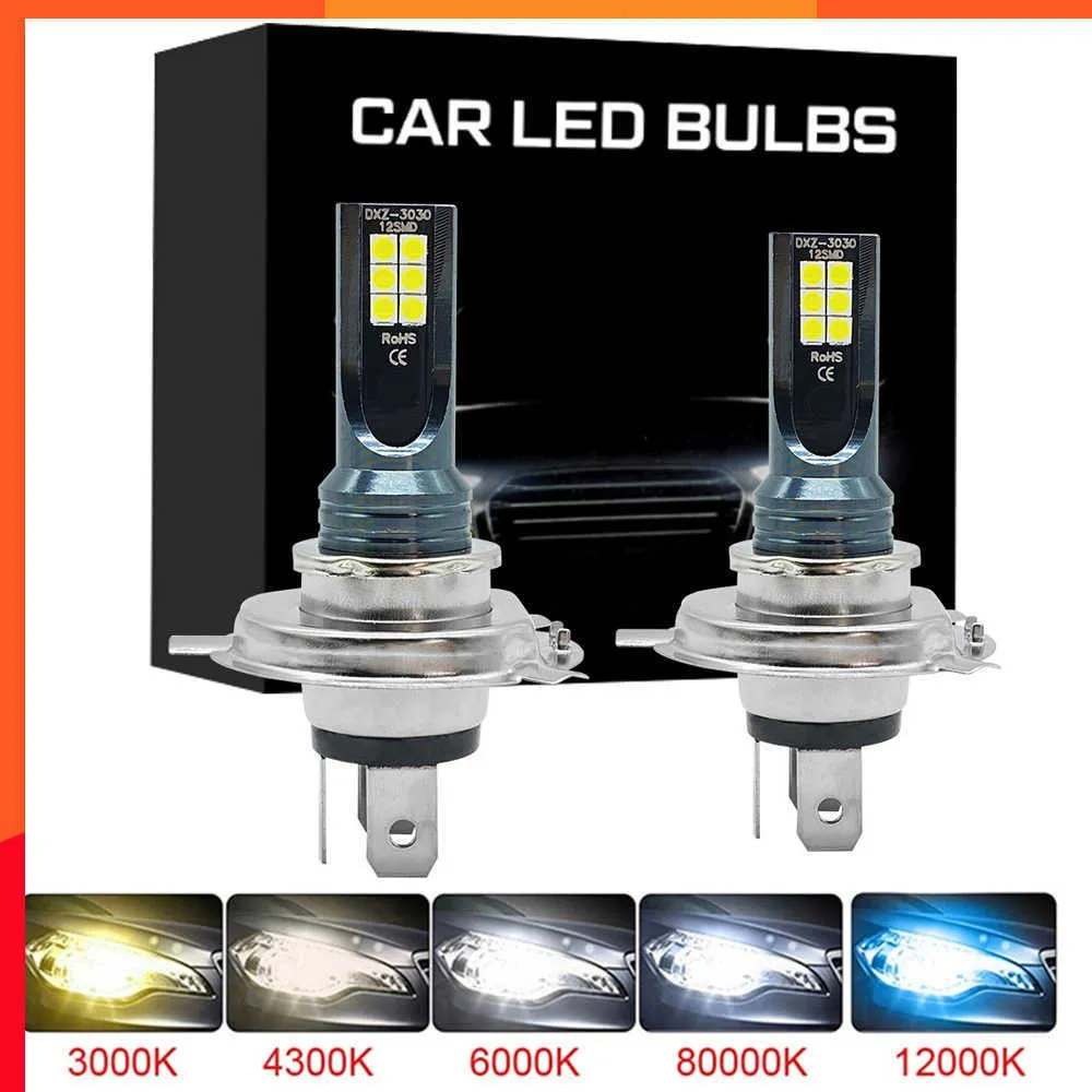 Aggiorna 2 pcs H4 H7 Porta LED H11 H8 H9 H1 H10 H1 H3 Fog Bulbs 9005 9006 Lampade di guida automatica da corsa 12000lm 120w 12V