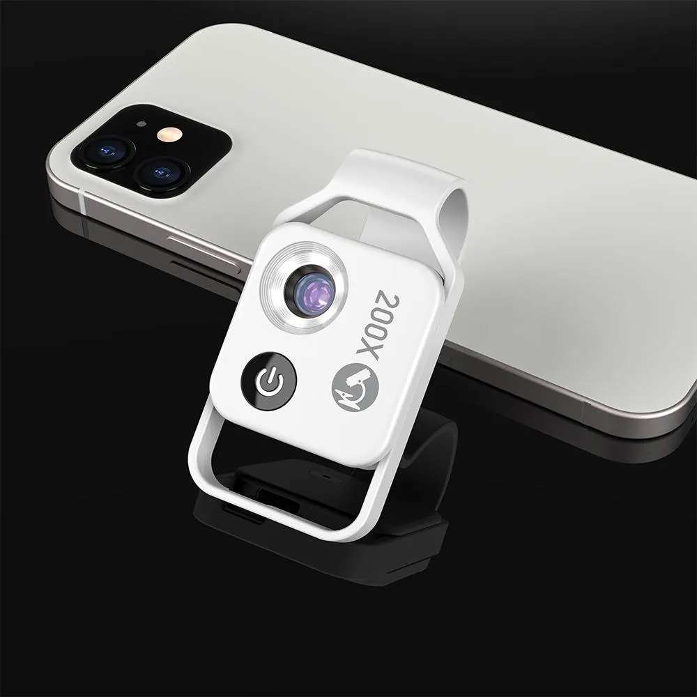 مرشحات 200x عدسة مجهر CPL الهاتف المحمول العدسة RO عالية التكبير LED عدسة محمولة مصغرة لجهاز iPhone جميع الهاتف الذكي