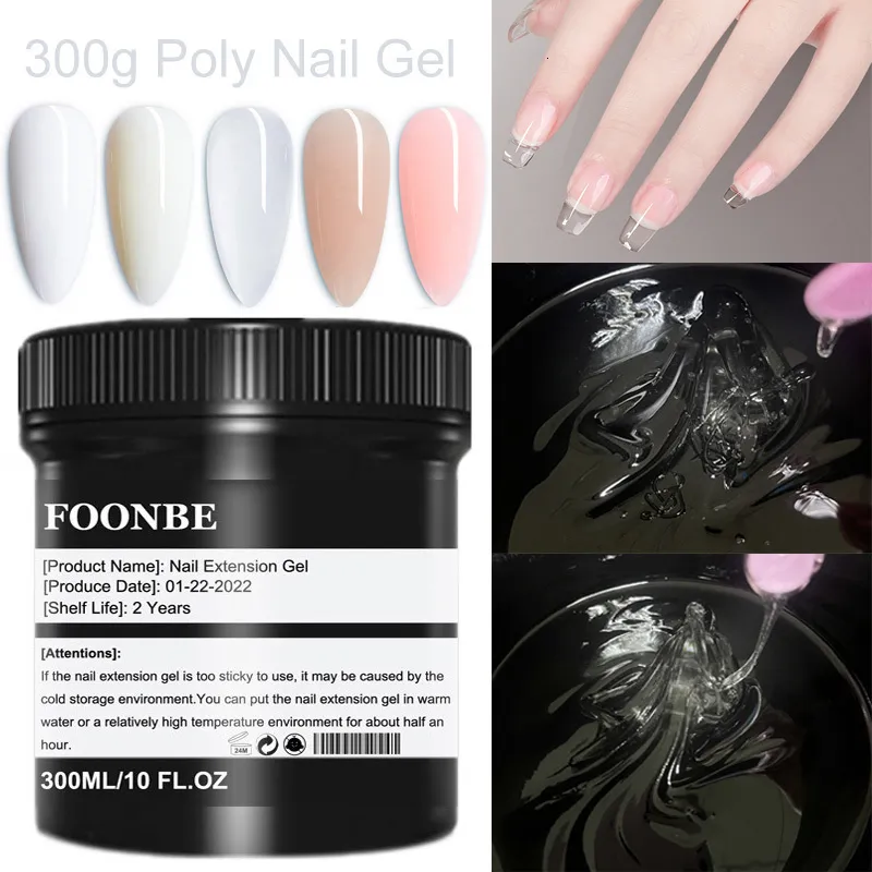 Uñas postizas Gel de extensión de uñas transparente 300ml todo para manicura constructor UV LED semipermanente Soak Off Art 230704