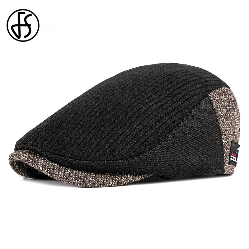 FS coton béret casquette noir printemps automne chapeau pour hommes femmes réglable lierre gavroche casquette plate haute qualité solide tricoté chapeau bérets