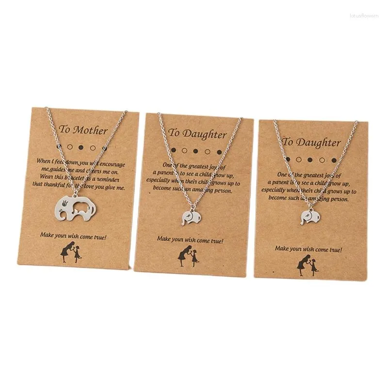 Pendant Necklaces Mother Daughter Necklace Set for 3 Child and Lucky Elephant Symbolizes Love Family