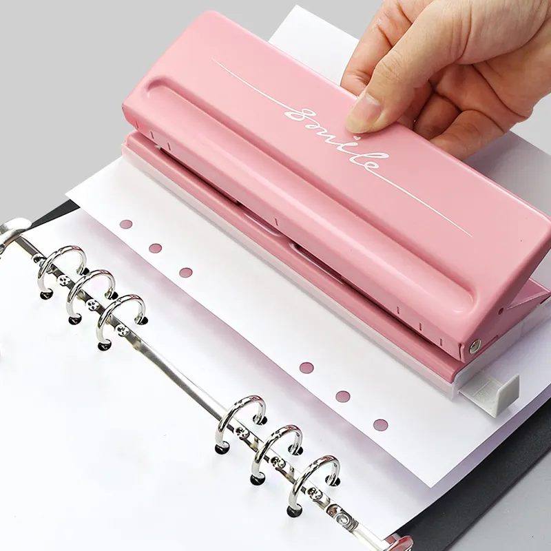 KW-trio Adjustable Puncher Paper Punch for A7 A6 A5 A4 Spiral Notebook 6/9  Holes Planner DIY Loose-leaf Puncher Scrapbooking