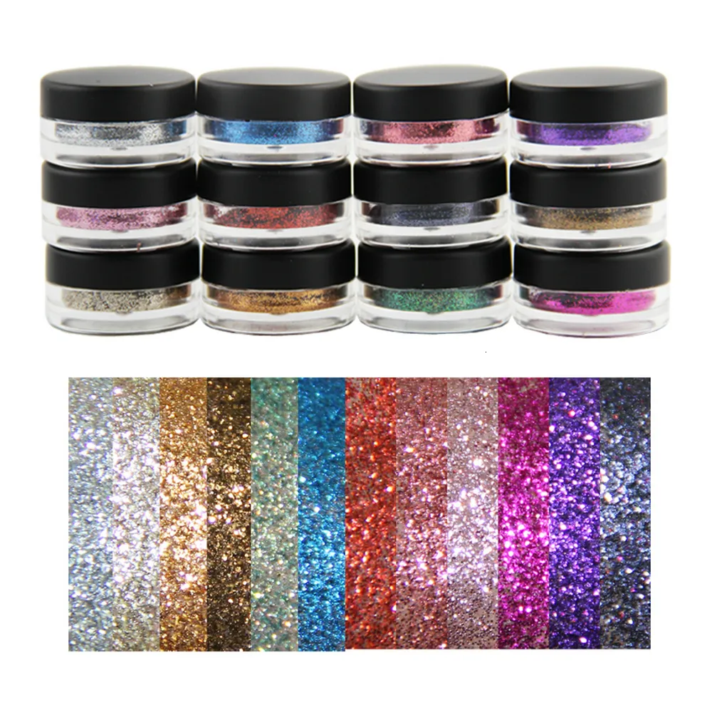 Eye Shadow Liner Combination Private Label 12 colori Glitter Paillettes Shadow Single Palette Lunga durata Facile da indossare Bellezza Trucco Cosmetici Bulk personalizzato 230703