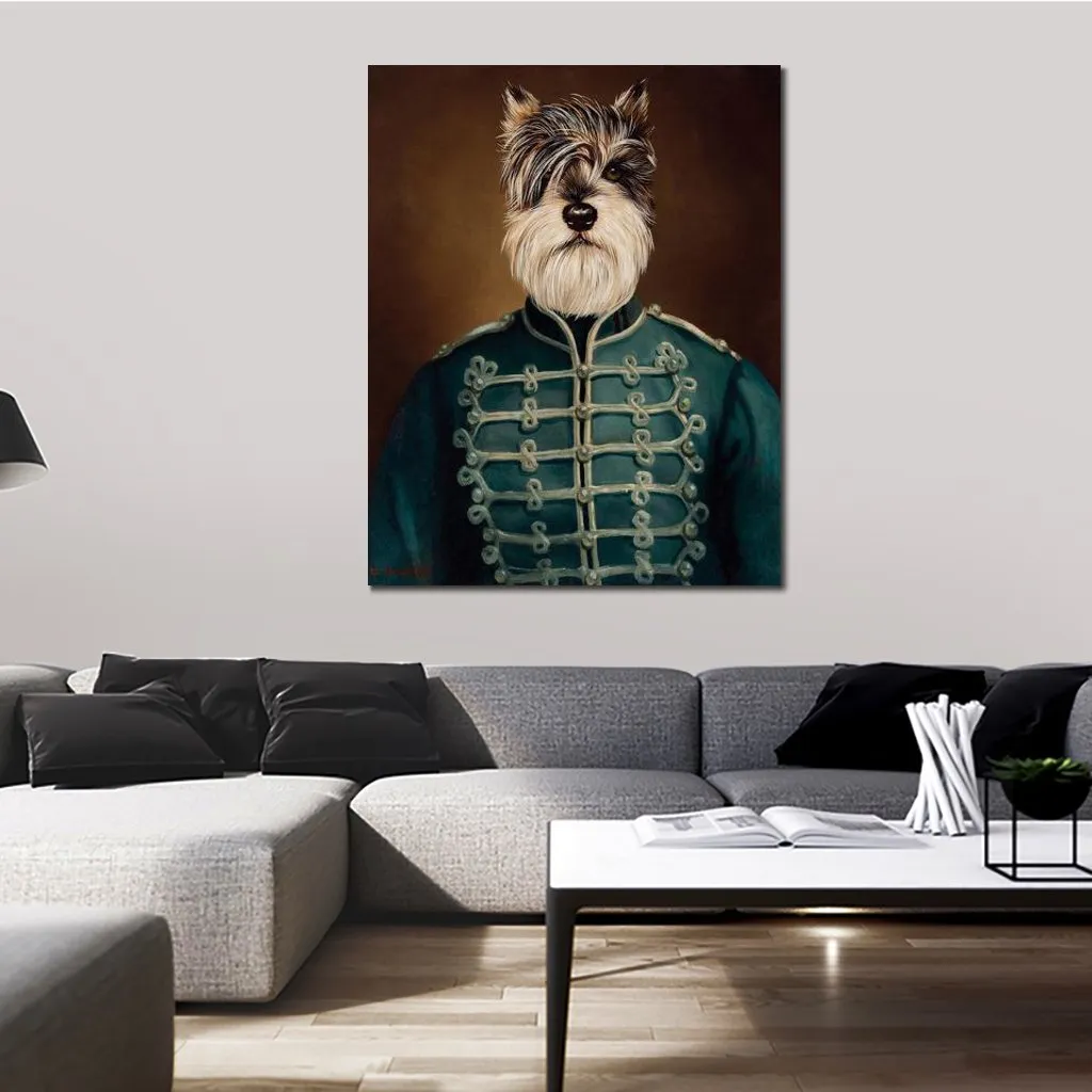 Hond portret olieverfschilderijen Le Hussard Francais canvas kunst hoge kwaliteit handgeschilderd voor nieuwe huis muur decor