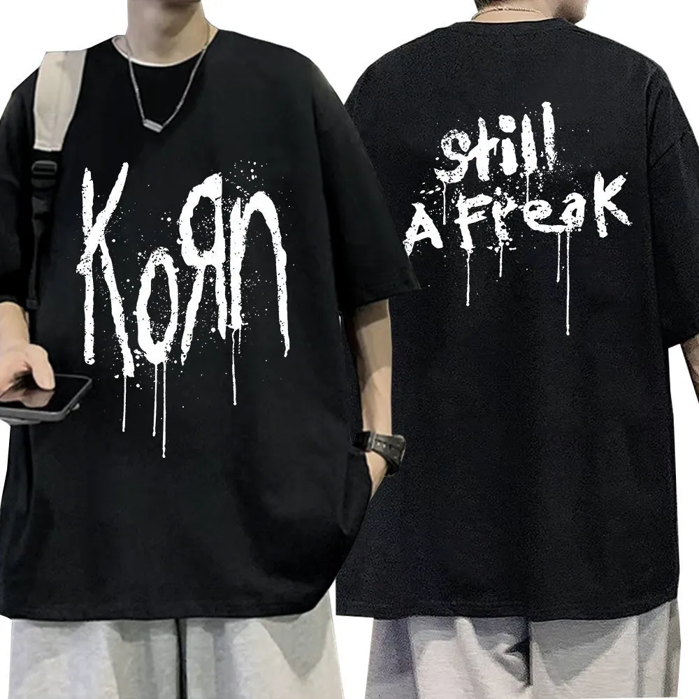 Men's T-Shirts Korn Music Concert Rock Band WORLD TOUR T Shirt Men's Vintage Metal Gothic Oversized T-shirt Streetwear Short Sleeve T Shirts 230703