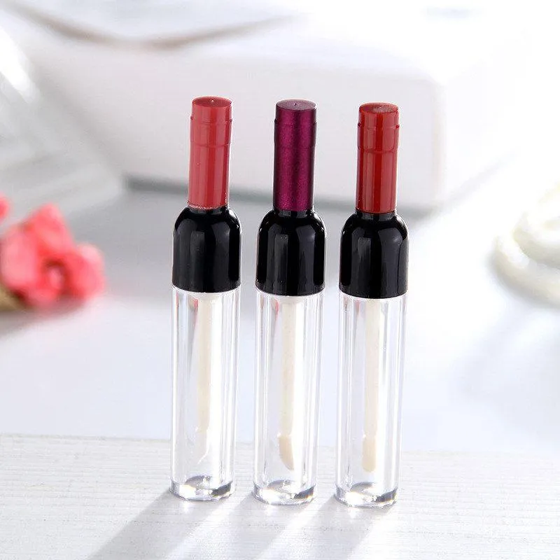 Garrafa de brilho labial em forma de vinho Recipiente de batom líquido transparente Brilho labial Tubo cosmético Transporte rápido F3646 Crfvj