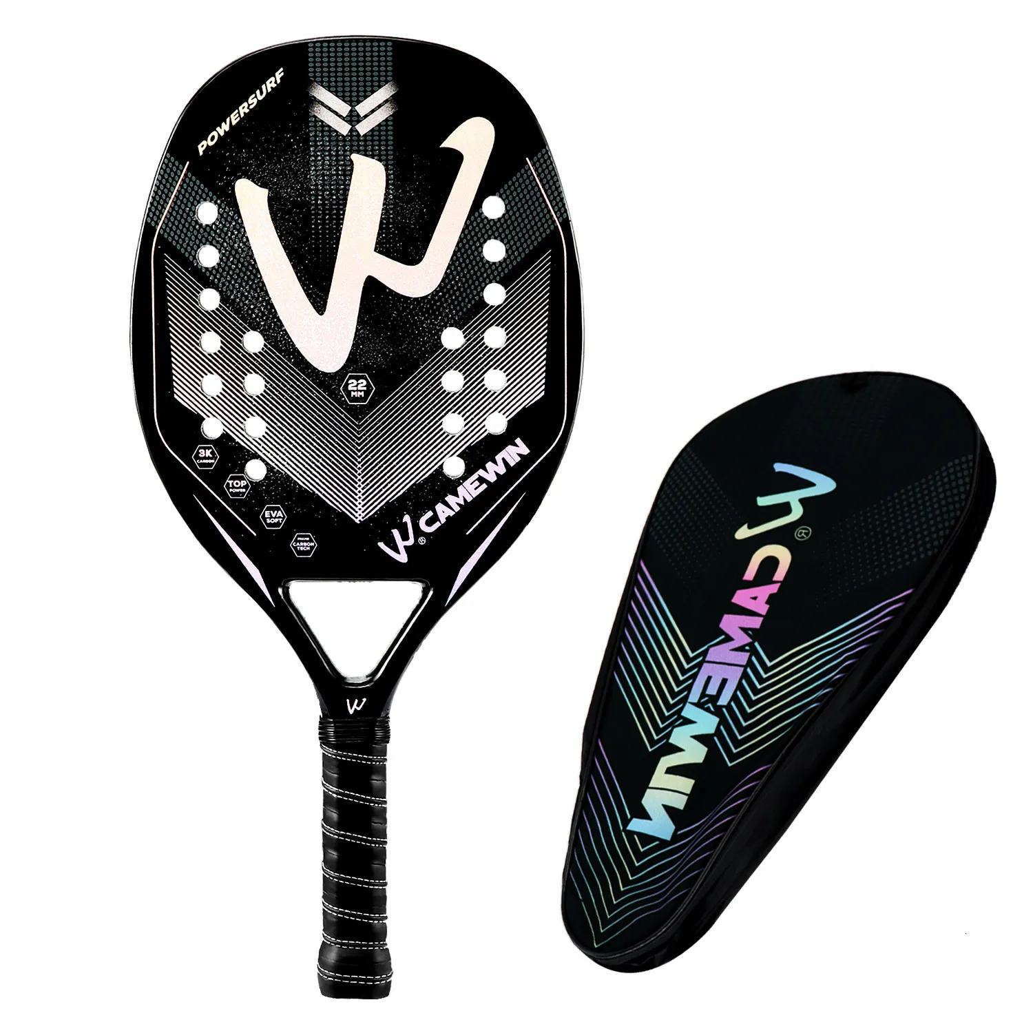 Tennisrackets CAMEWIN 3K Strand Tennisracket Professionele Racket Strand Tennis Carbon Ruw Oppervlak Zand Grit 230703