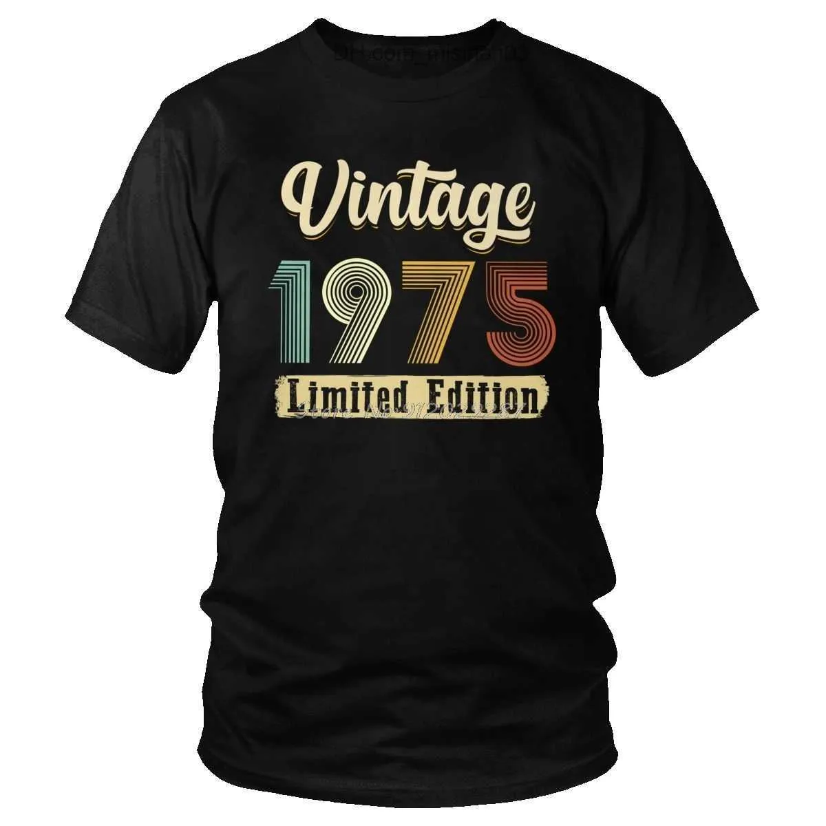 Мужские футболки Mens Tshirts Classic Vintage 1975 Tshirt Men Men Shart Ride Hutder Gitled Frunt Casual Speat Cotton Slim Fit Tops Clothing Z230705